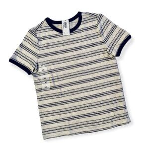 Old Navy Striped Short Sleeve Cream Shirt Boy’s Size 4T NWT